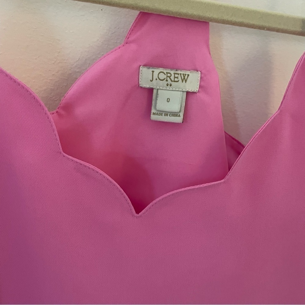 Women’s J.Crew pink scalloped tank top, size 0 - Picture 2 of 3
